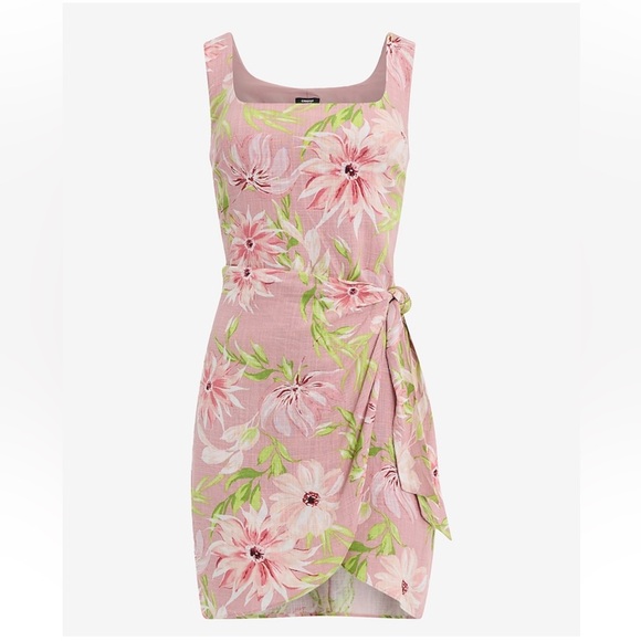 Express Floral Mini Wrap Dress - Picture 2 of 3